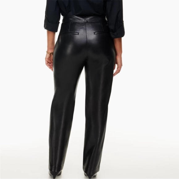 Aritzia Babaton command pant vegan leather black pant size 6 - Picture 1 of 8